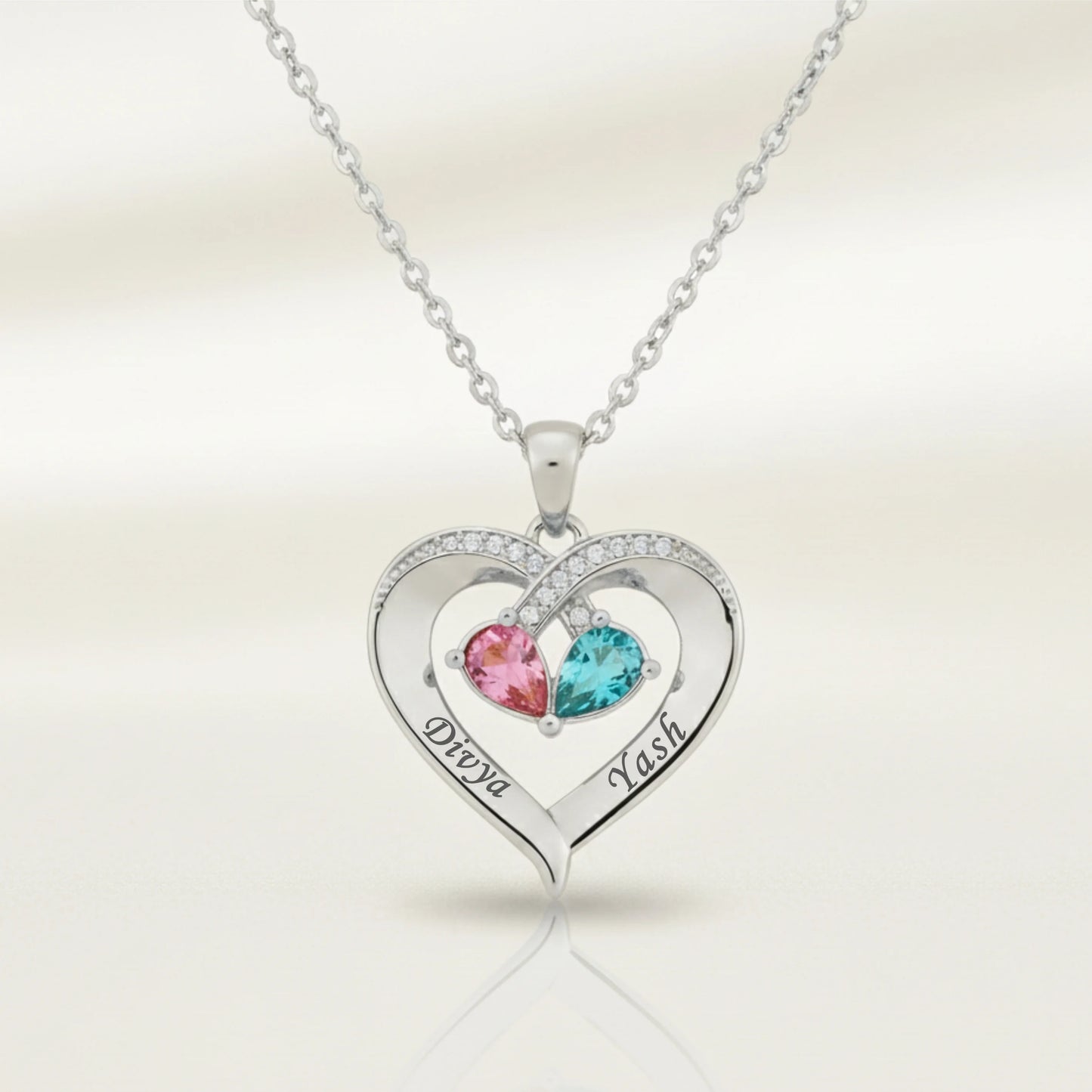 Personalised Heart Couple Necklace