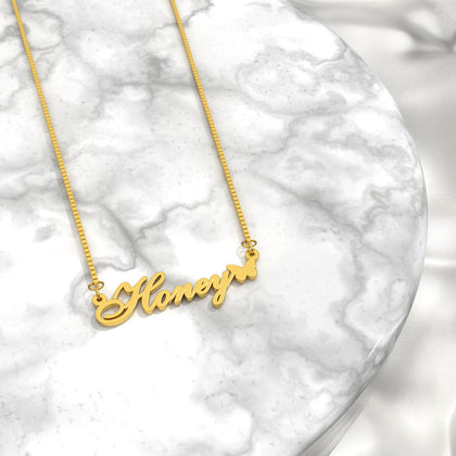 18K Gold Plated Butterfly Name Necklace