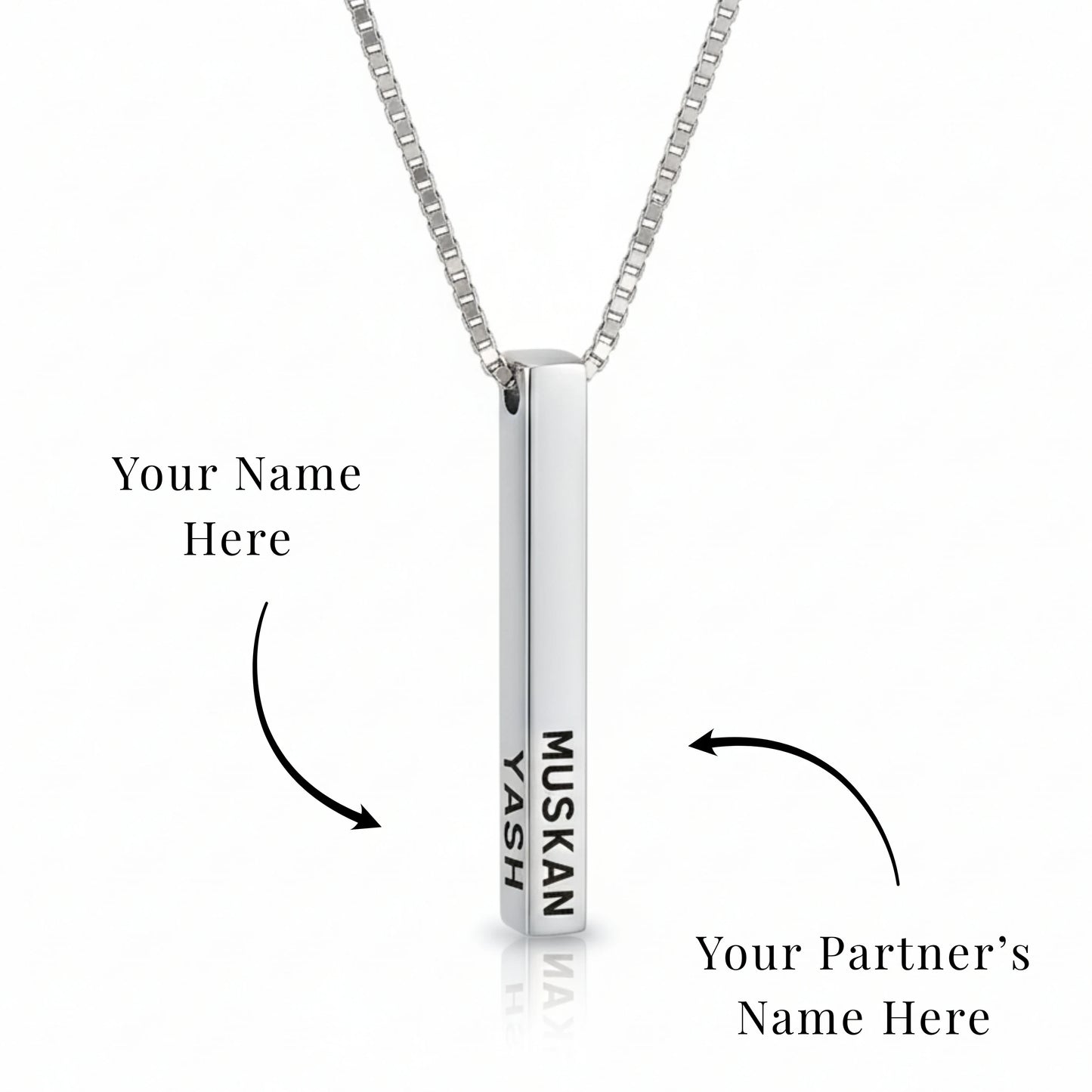 3D Bar Engraved Necklace