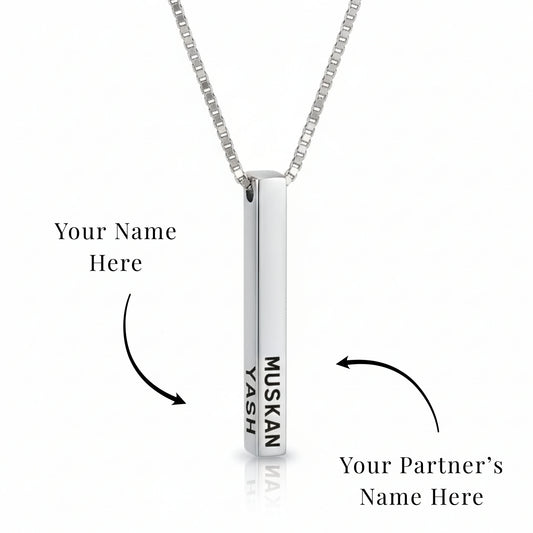 3D Bar Engraved Necklace