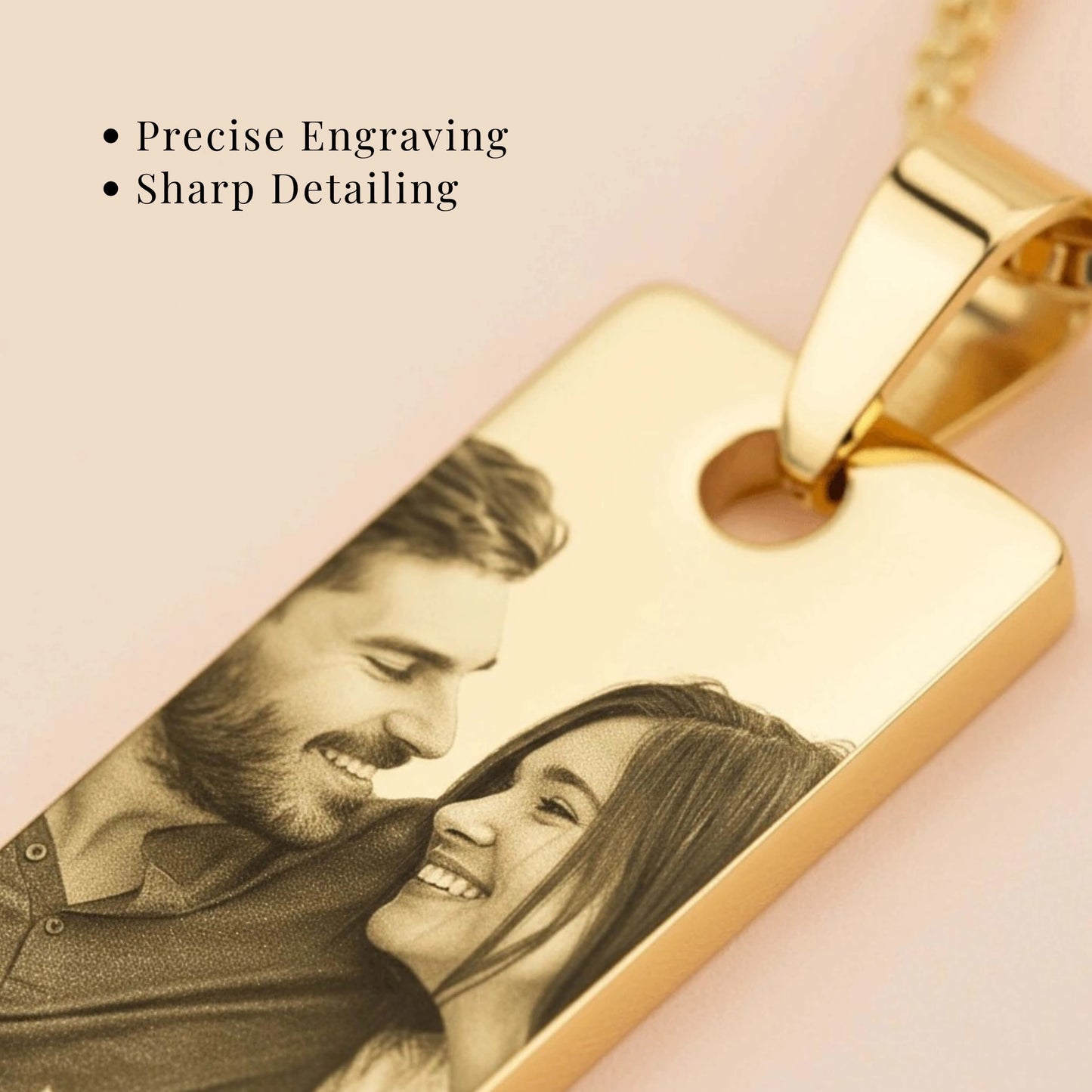 Couple Photo Engraved Necklace