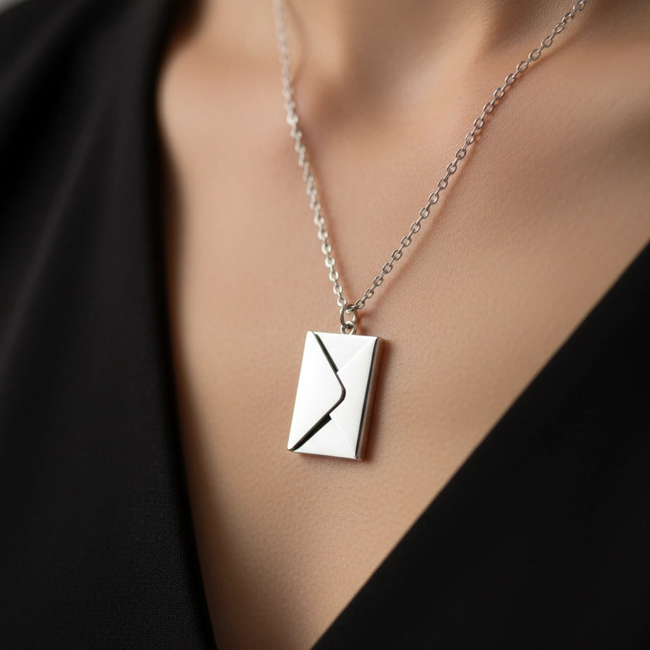 Engraved Envelope Necklace