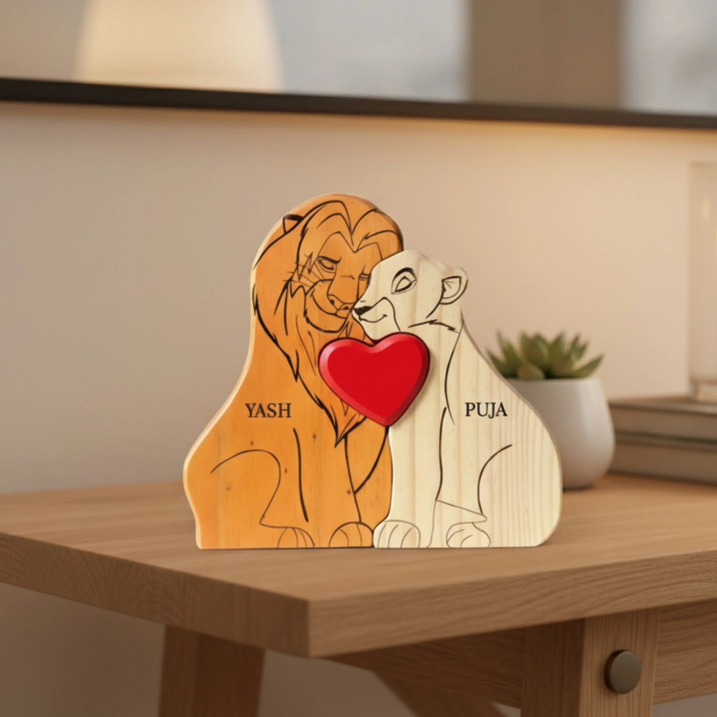 Personalised Wooden Lions Keepsake