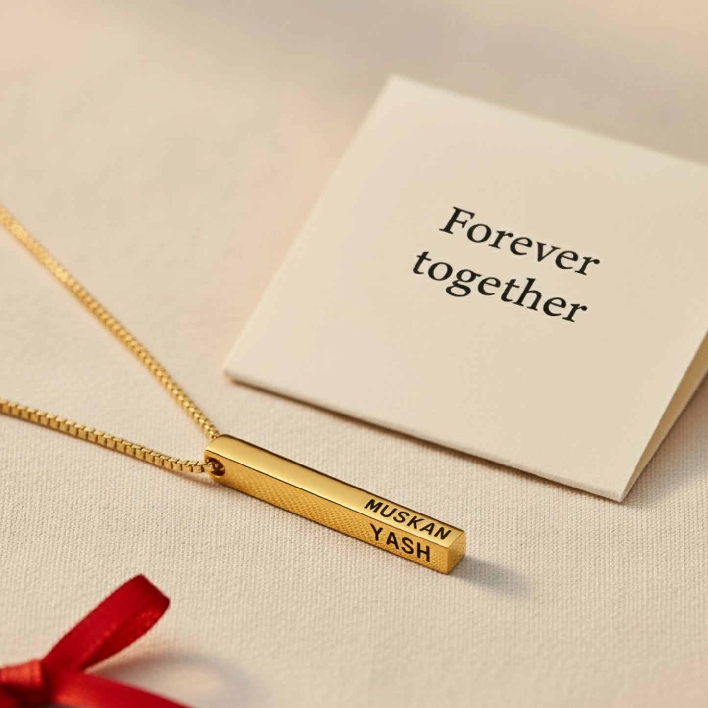 3D Bar Engraved Necklace