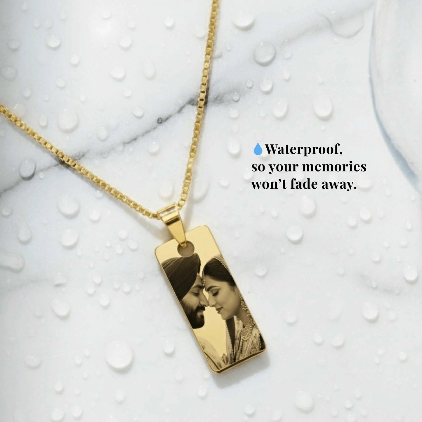 Couple Photo Engraved Necklace