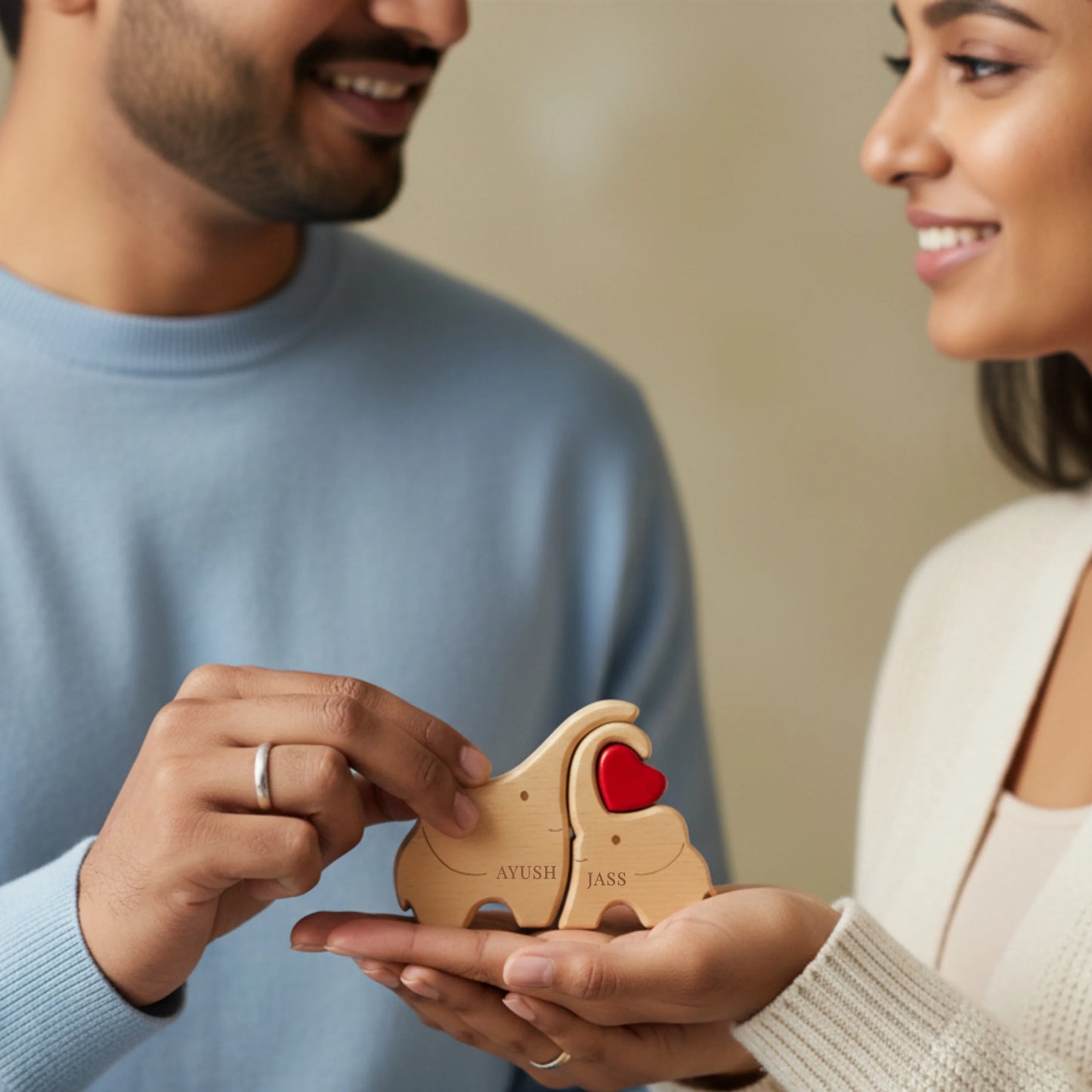 Personalised Wooden Elephant Keepsake