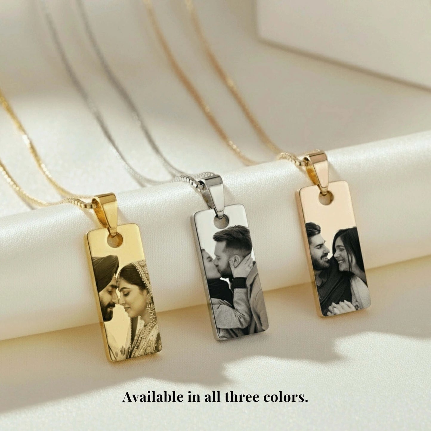 Couple Photo Engraved Necklace