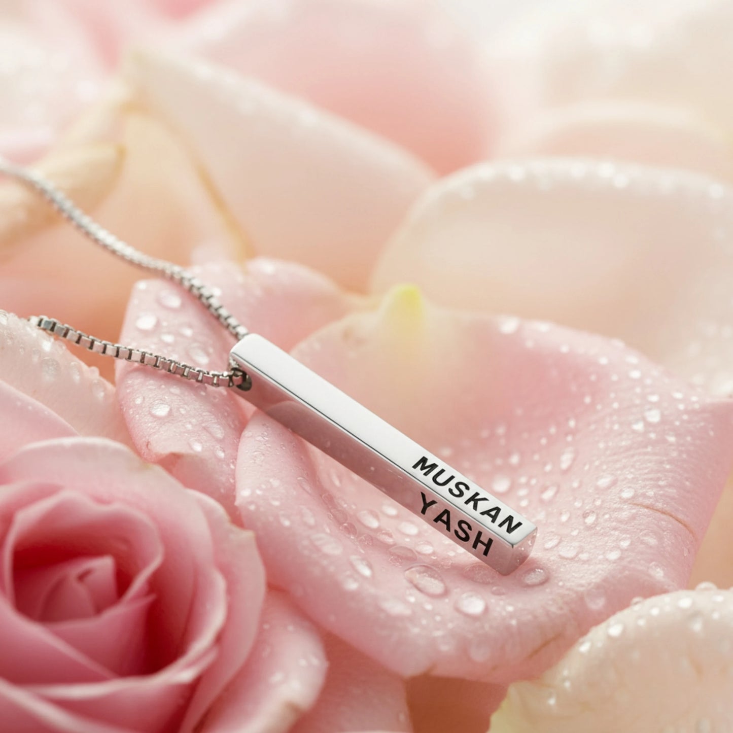 3D Bar Engraved Necklace