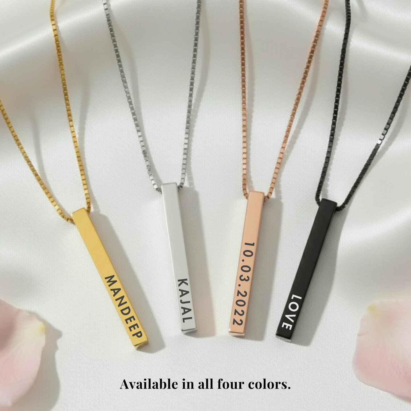 3D Bar Engraved Necklace