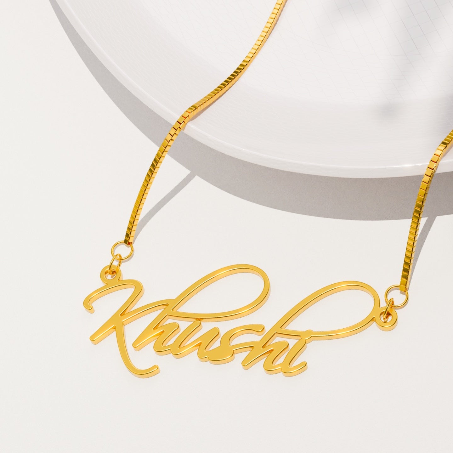 Necklace Chain Khushi Name Gold Pendant Necklace Customized Khushi