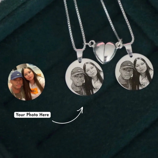 Matching Couple Memory Necklaces