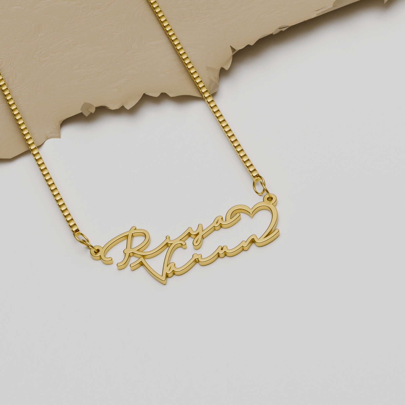 18K Gold Plated Signature Couple Name Necklace – Klassy