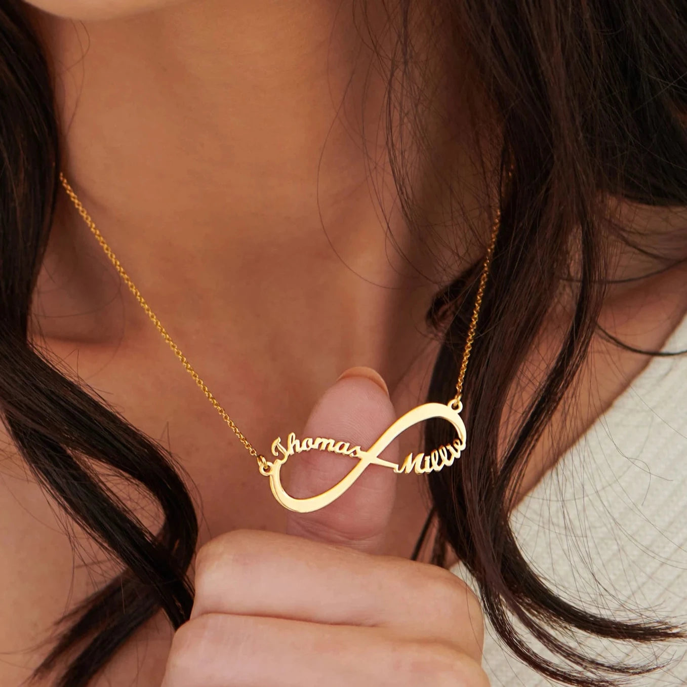 18K Gold Plated Infinity Couple Name Necklace – Klassy