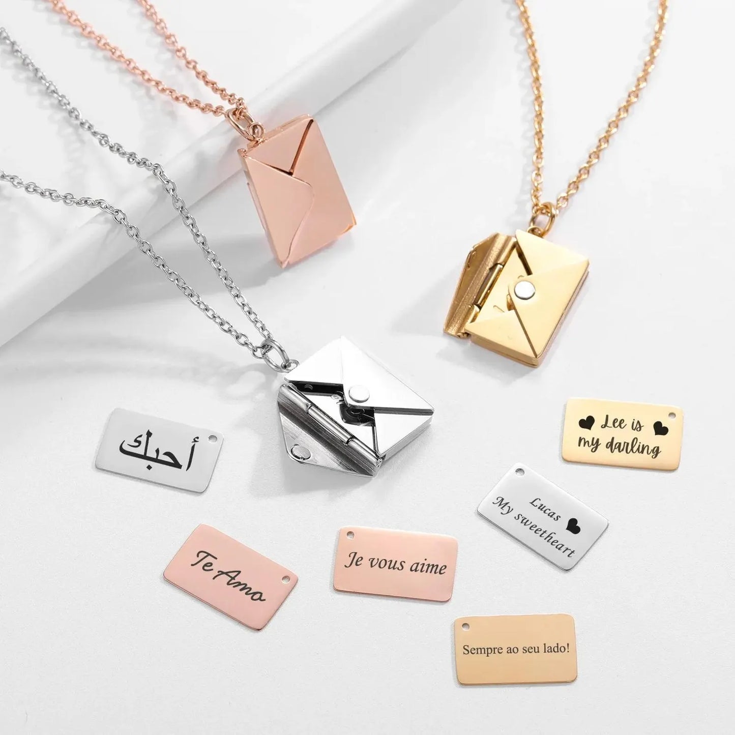 Engraved Envelope Necklace