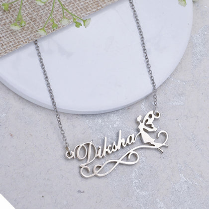 Silver Plated Angel Design Name Necklace