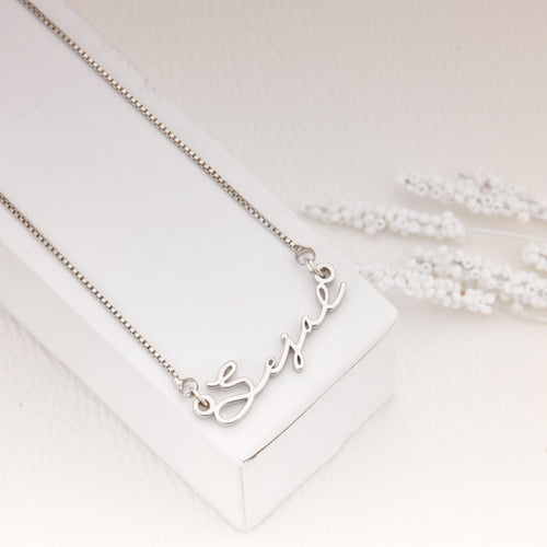 Silver Plated Signature Name Necklace