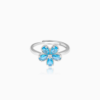 Aquamarine Flower Ring