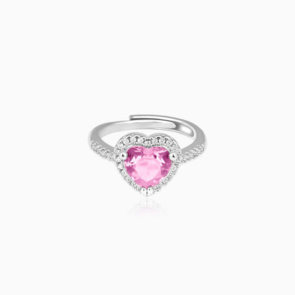 Pink Crystal Heart Ring