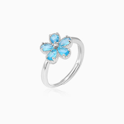 Aquamarine Flower Ring
