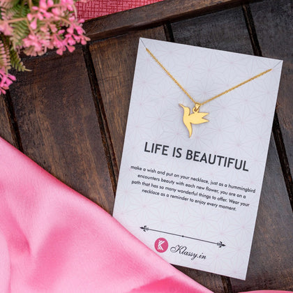 Life Is Beautiful - Hummingbird Necklace