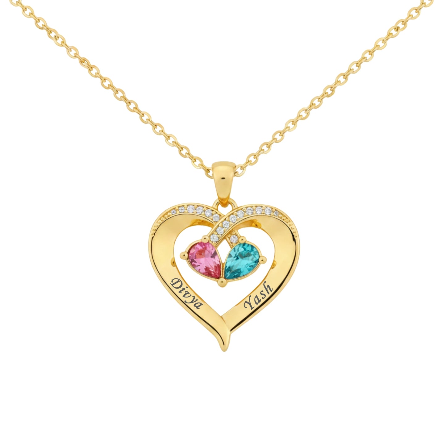 Personalised Heart Couple Necklace