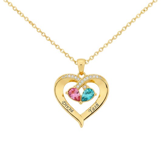 Personalised Heart Couple Necklace