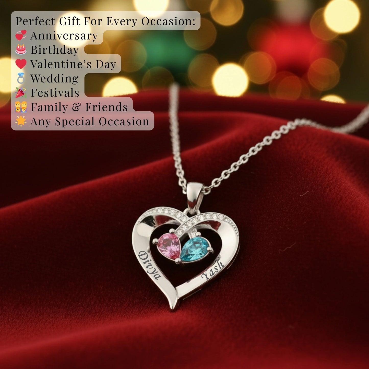 Personalised Heart Couple Necklace