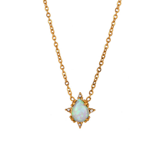 Ethereal Opal Teardrop Necklace