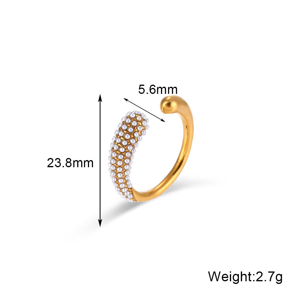 Eau Adjustable Pearl Drop Ring