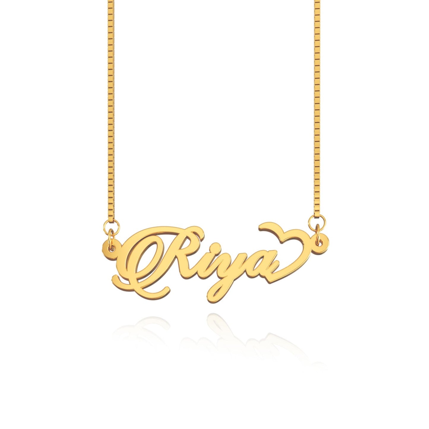 18K Gold Plated Half Heart Name Necklace