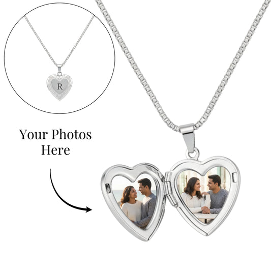 Personalised Heart Photo Locket Necklace