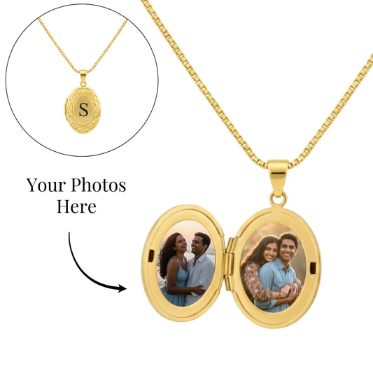 Personalised Oval Photo Locket Necklace