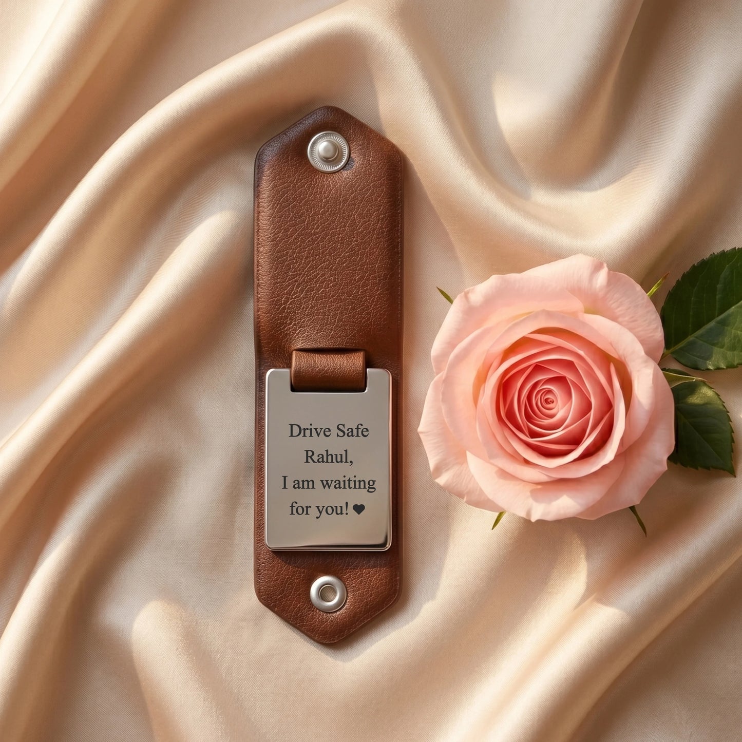 Personalised Leather Photo Keychain
