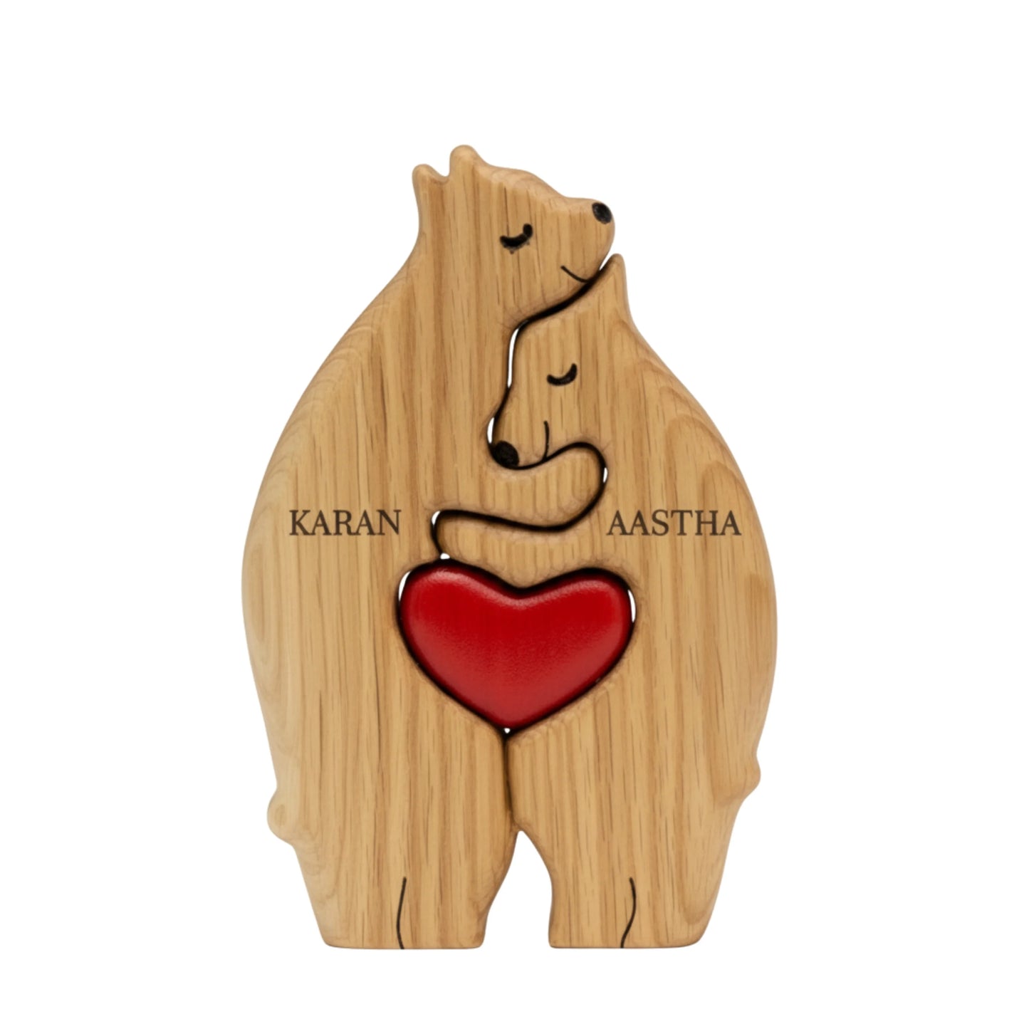 Personalised Wooden Bears Keepsake
