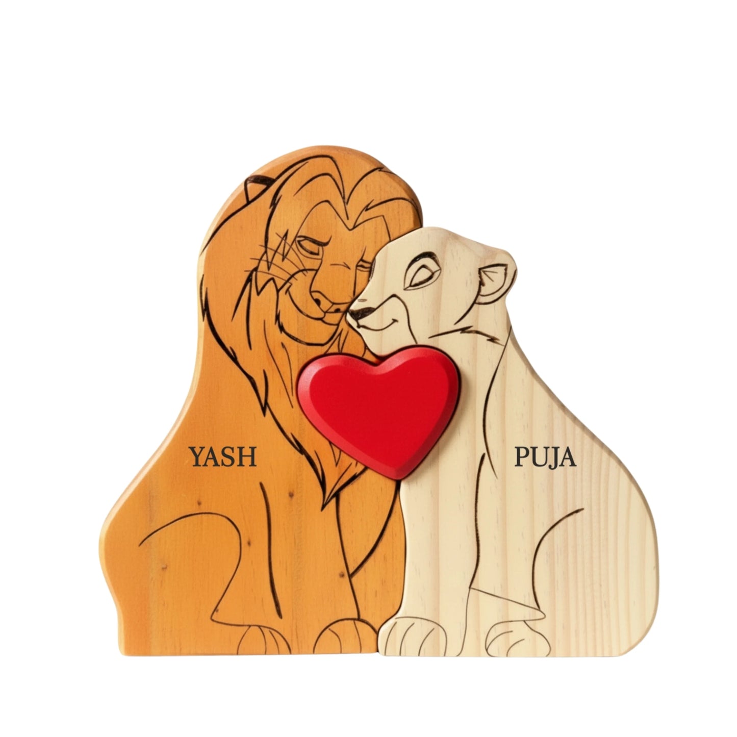 Personalised Wooden Lions Keepsake