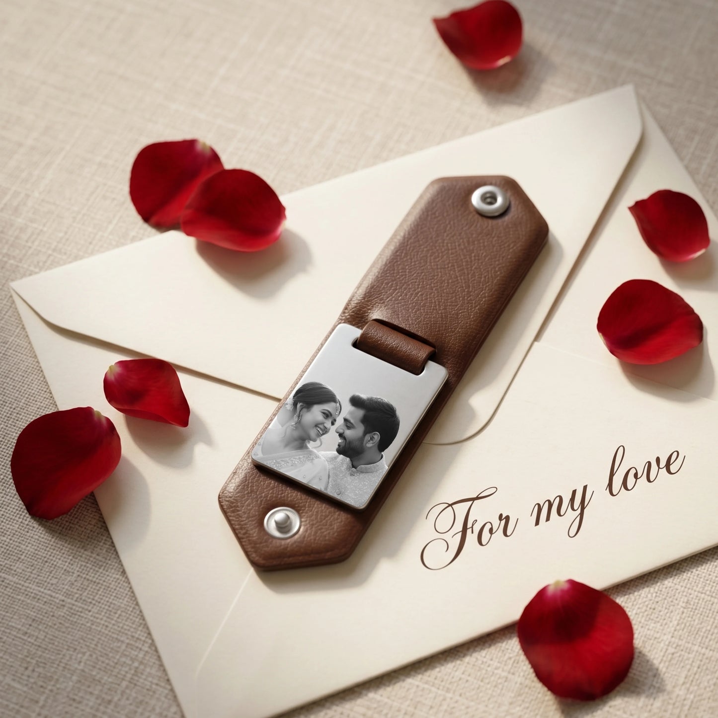 Personalised Leather Photo Keychain