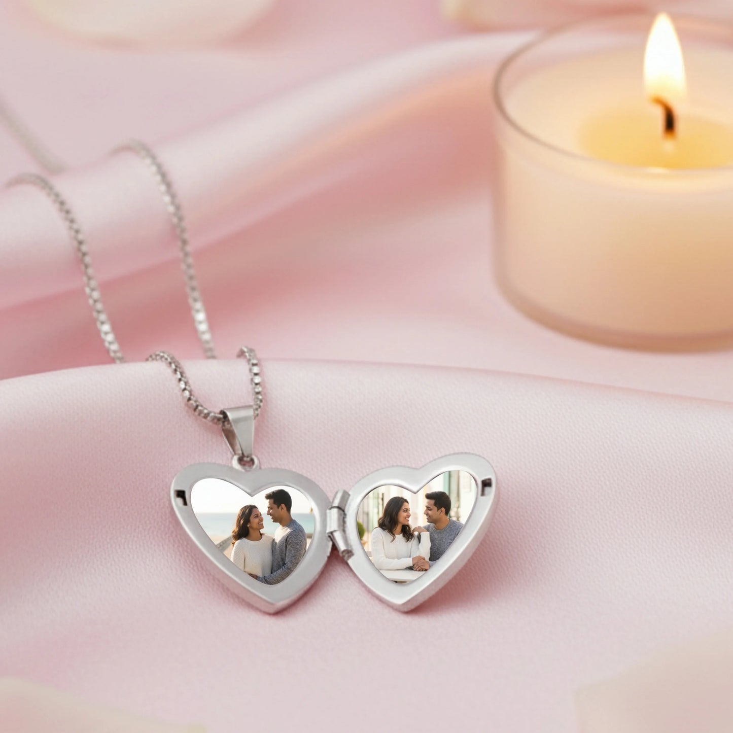 Personalised Heart Photo Locket Necklace