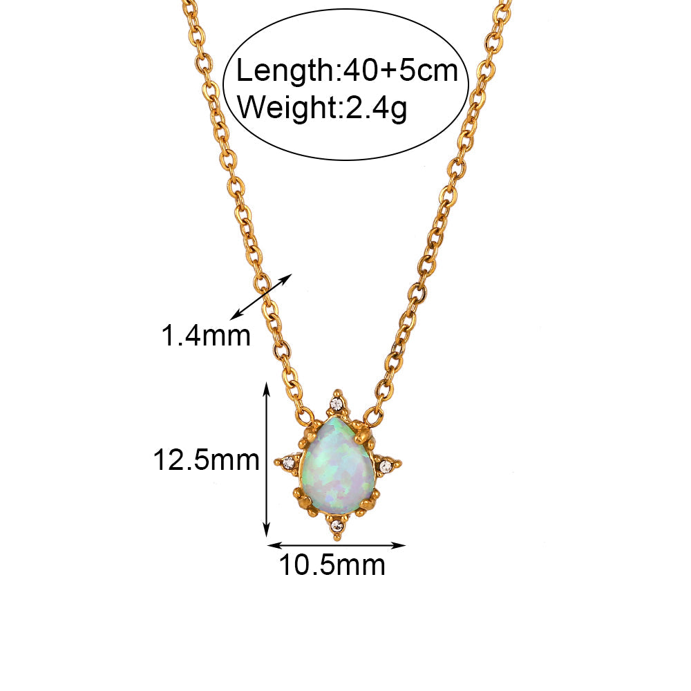 Ethereal Opal Teardrop Necklace