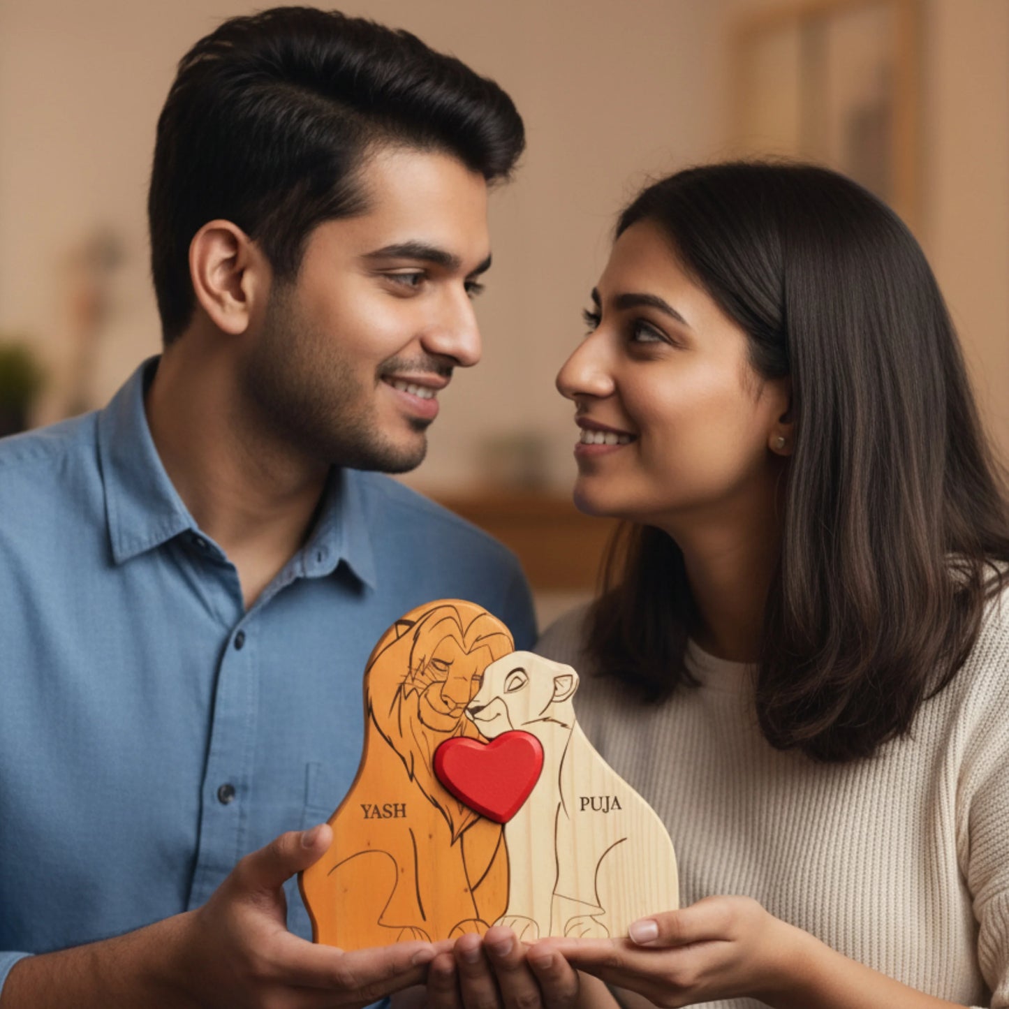 Personalised Wooden Lions Keepsake