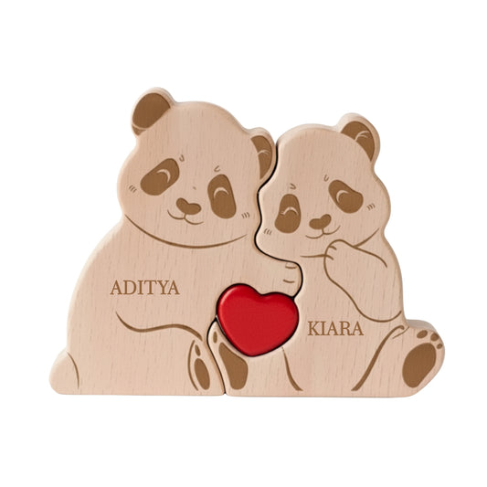 Personalised Wooden Panda Keepsake