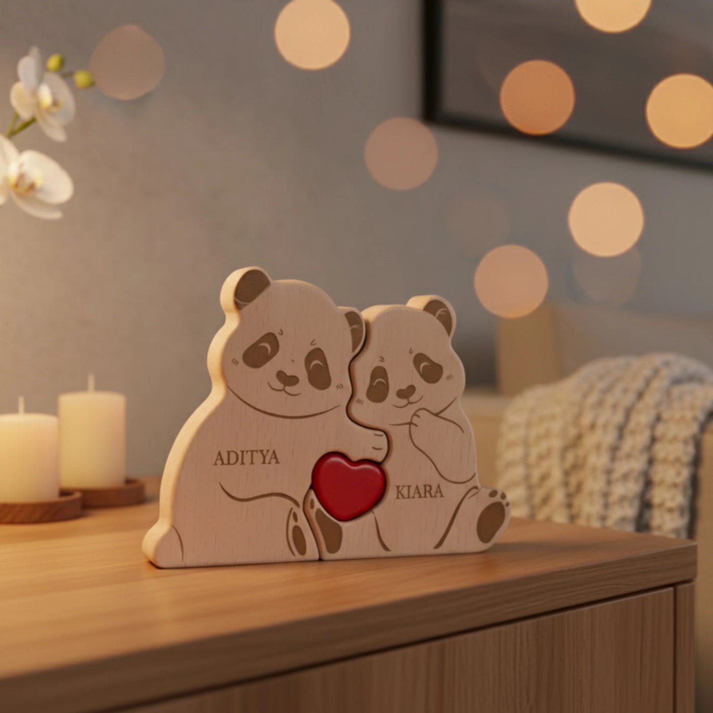 Personalised Wooden Panda Keepsake