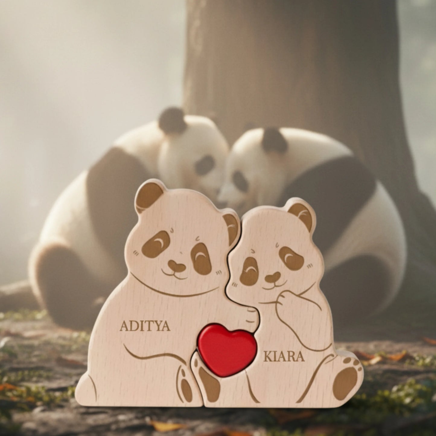 Personalised Wooden Panda Keepsake