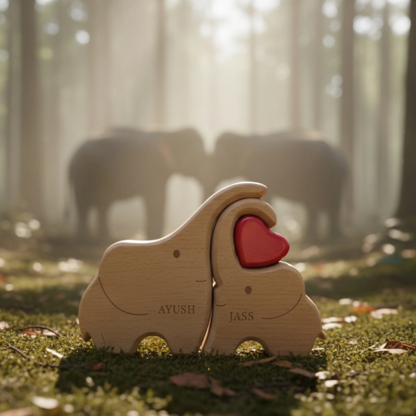 Personalised Wooden Elephant Keepsake