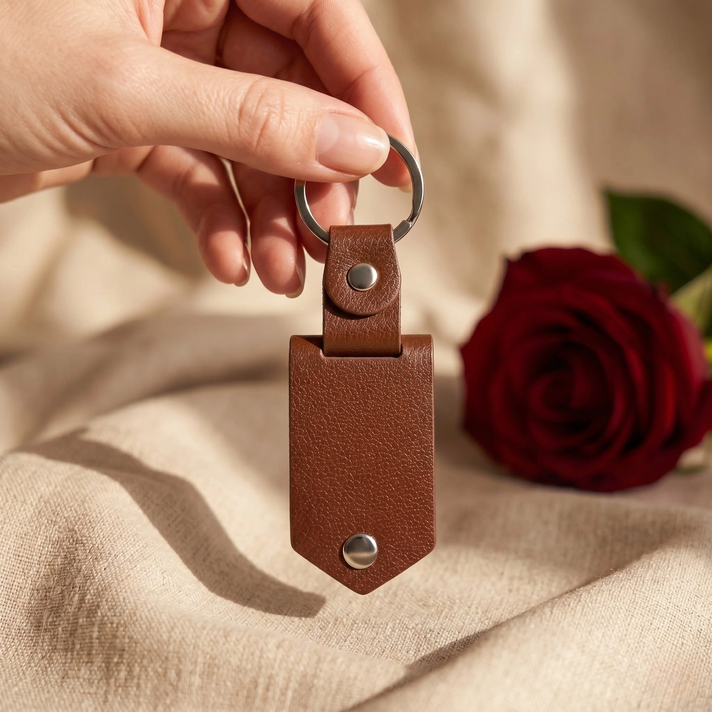 Personalised Leather Photo Keychain