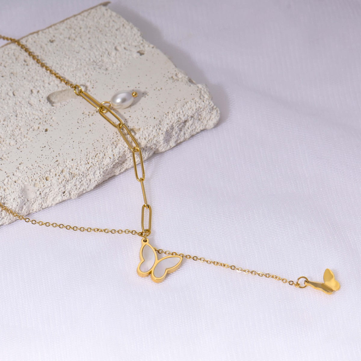 Dainty Butterfly Charm Choker Necklace