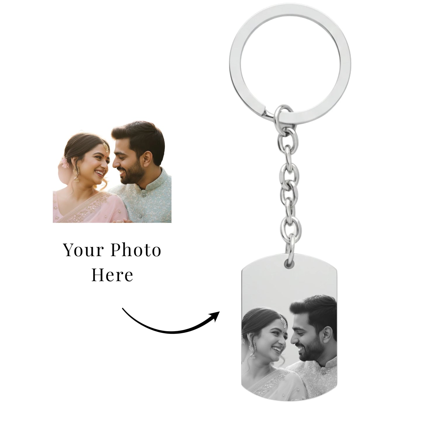 Personalised Photo Engraved Keychain