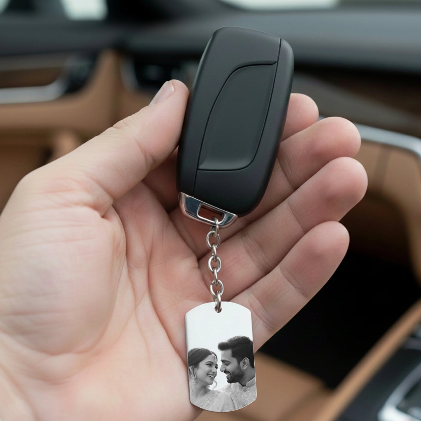 Personalised Photo Engraved Keychain