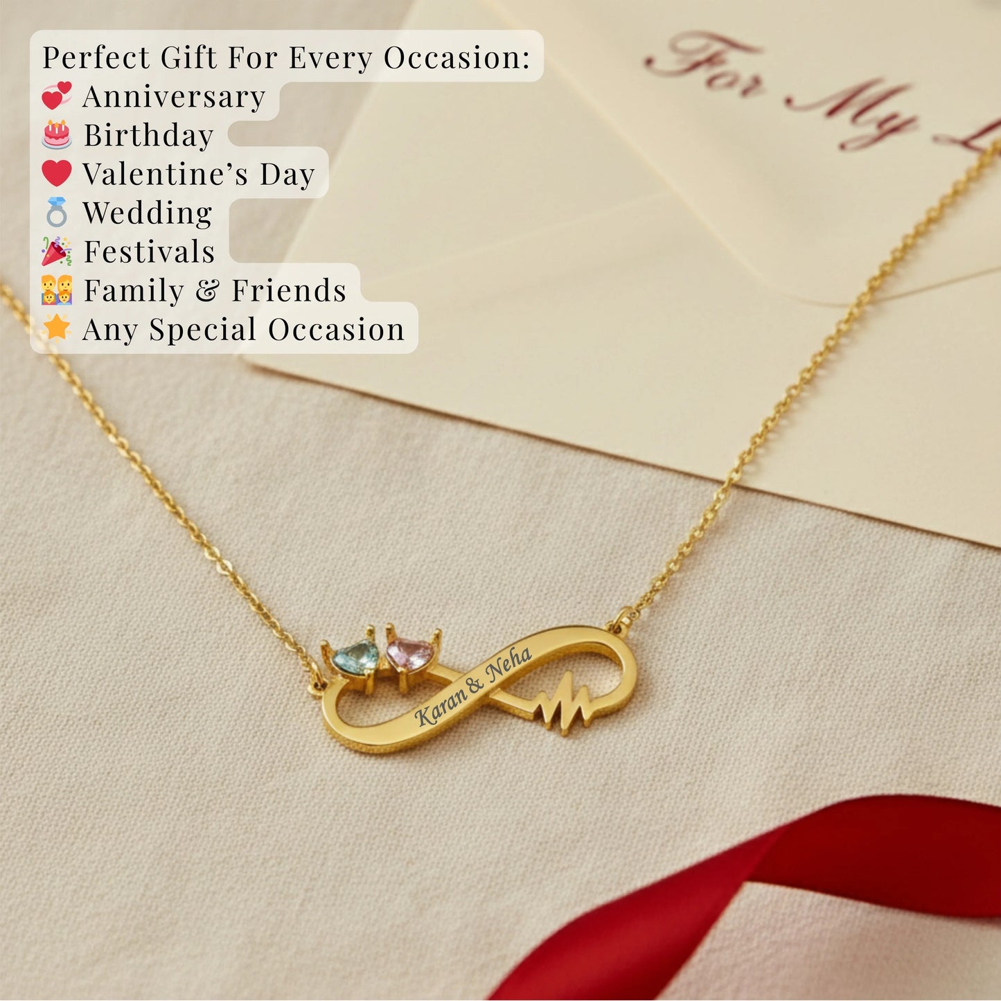 Personalised Infinity Couple Necklace