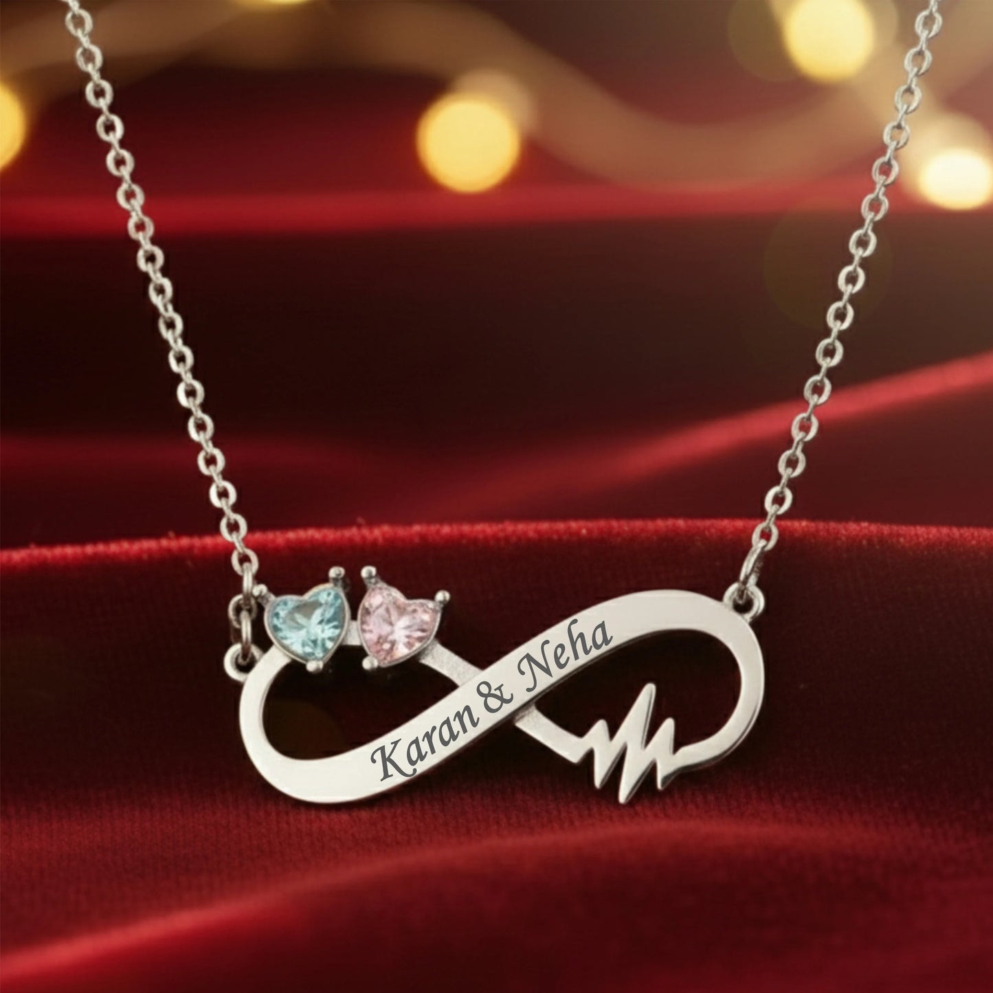 Personalised Infinity Couple Necklace