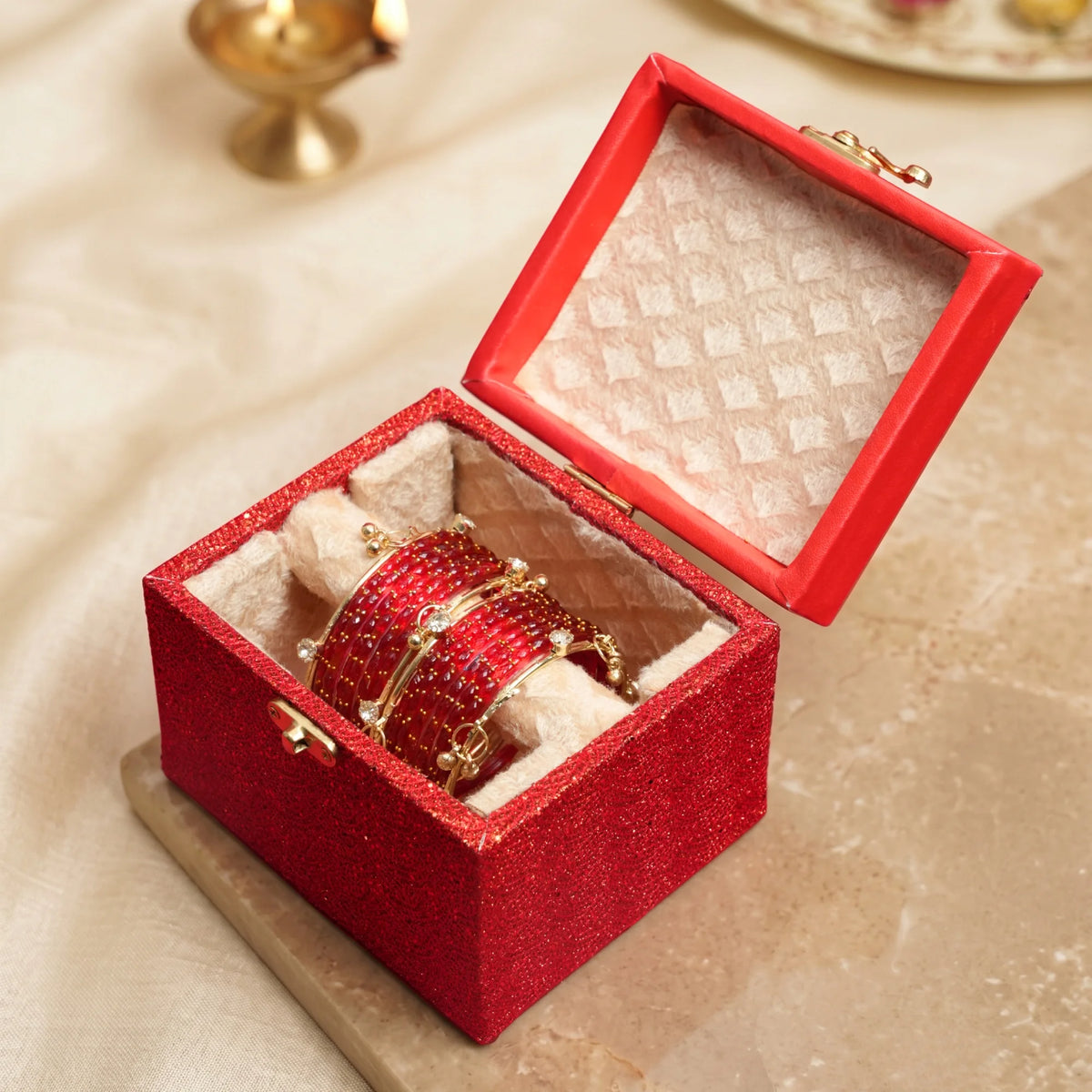 Cherry Ghungroo Bangle Set